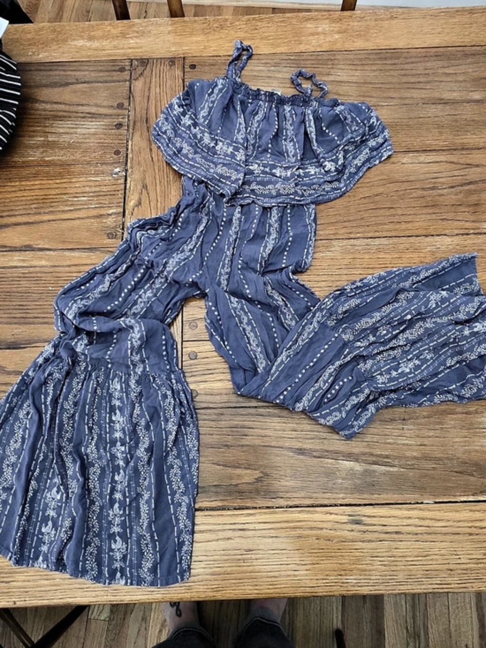 Japna Stripped Romper With Flare Legs